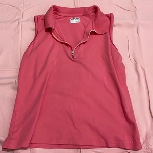 Sleeveless IZOD golf shirt with collar, large
